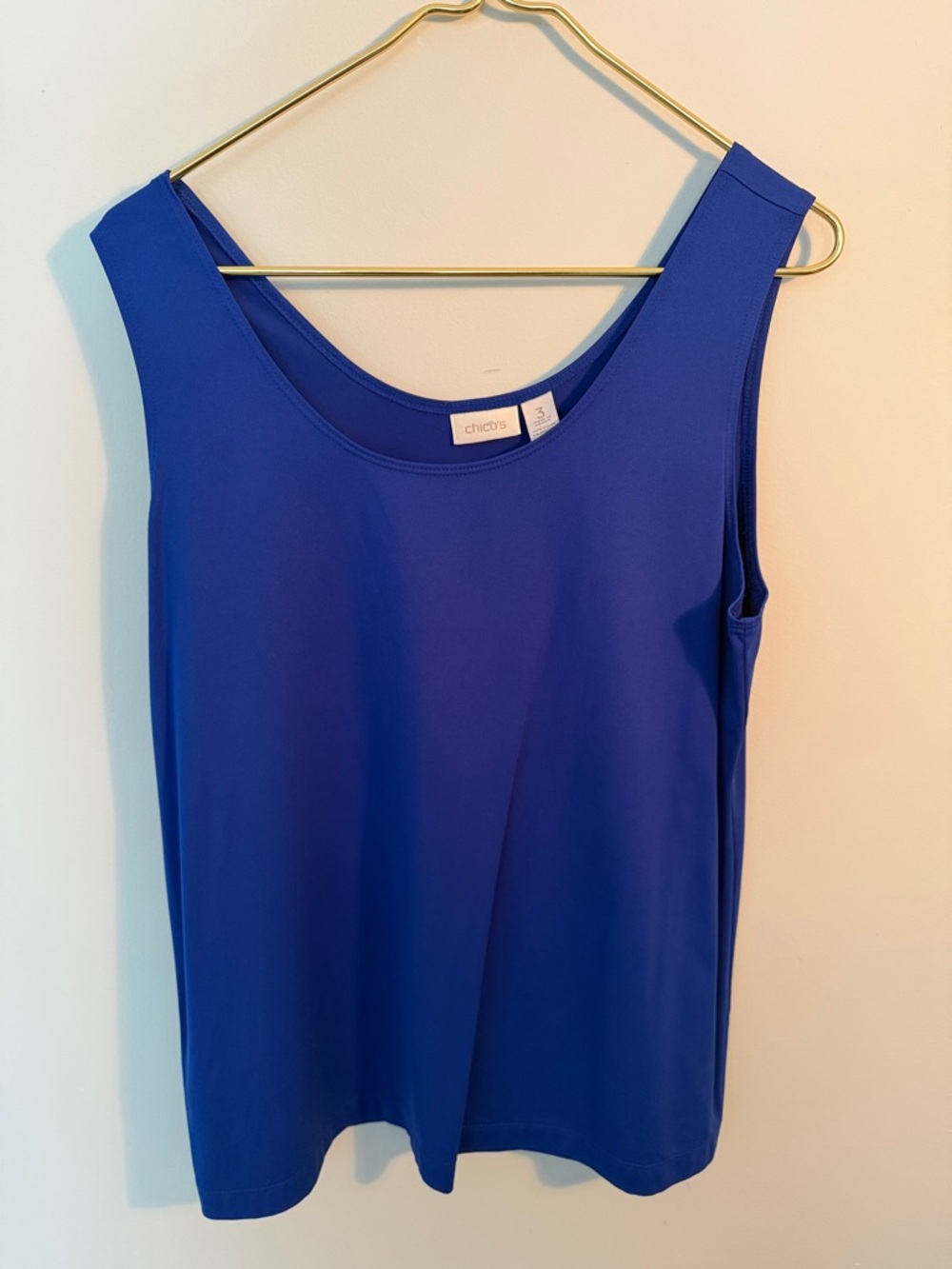 Chico's Bright Cobalt Sleeveless Scoop Neck Tank